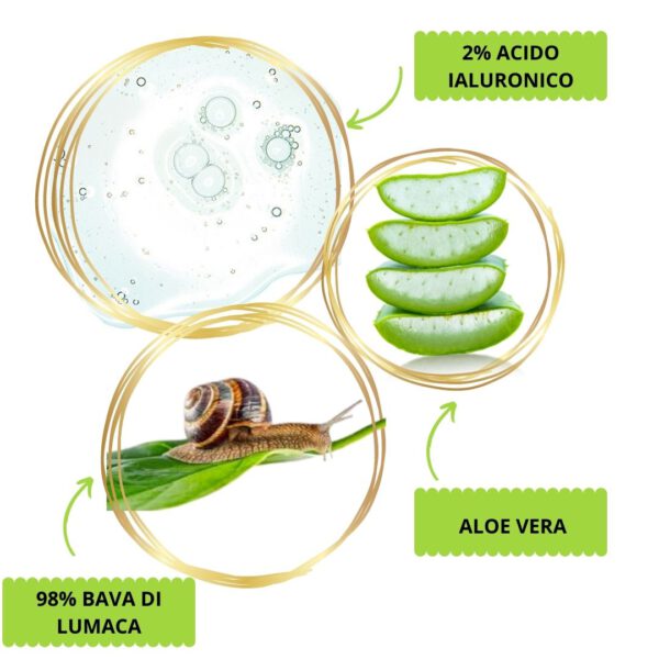 Siero Viso Gel 98% Bava di Lumaca e Acido Ialuronico - 30 ml - Image 3