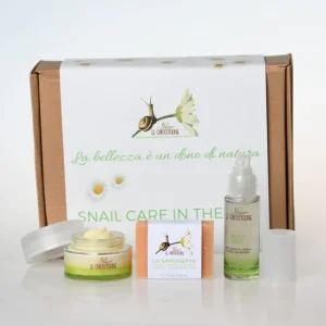 Kit Snail Care Antirughe: Crema Viso + Siero Viso + Saponetta Detergente